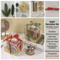 Christmas gift box set with red ribbons, pine cones, and festive DIY decorations - DIY Decoration Material Pack - Red Ribbon