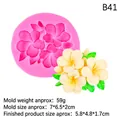 Rosa Silikonform für Rosen und Lotusblumen für DIY Kuchen und Kerzen, 7x6,5x2cm - Frangipani-Mix-Stil (B41) / Rosa