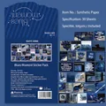 30pcs Blue Moment waterproof synthetic paper stickers for Korean style scrapbooking - XCC034 Blue Moment - 30 Sheets/Pack