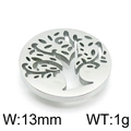 Roestvrijstalen Levensboom hanger, ronde bedel 13mm voor DIY maken van sieraden project - Holle Levensboom Stijl B (KLJ4309-Z) / 13mm / Staalkleur