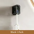 Modern wall-mounted black electric toothbrush holder with transparent dustproof cover lid - 1 Piece / Transparent Black