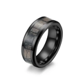 Anillo de hombre en acero de tungsteno negro con incrustación de camuflaje y diseño - Talla 11 / Negro