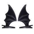 Barrettes à cheveux ailes de chauve-souris noires pour costumes d'Halloween gothiques - Pack de 1 paire / Noir
