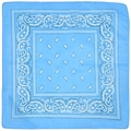 Light blue polyester paisley bandana with classic symmetrical teardrop pattern - Sky Blue