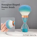 Brosse à poussière d'ongles avec manche sablier à sable bleu et poils dégradés doux - Dm-sablier-bleu