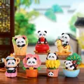 Panda blind box figure set with traditional Chinese themes for desktop decoration - -420 Panda Baobao Easy Good Luck Set 6 / Full Box Set