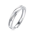 Verstellbarer 925er Sterling Silber Paarring mit minimalistischem Spiral-Design für Damen - Einstellbar Offen / In Liebe Ertrinken - Herren