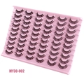 30 pairs of Russian D curl synthetic fiber false eyelashes in a light pink tray - Russian Style 2 (MY30-002)