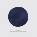 Classic dark blue wool beret hat in vintage British style for women fashion look - M(56-58cm) / Navy Blue