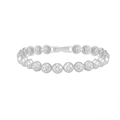 Elegant S925 sterling silver tennis bracelet with round cubic zirconia bezel setting - 3mm Platinum 16.5cm Approx. 8.7g