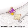 Purple alloy mushroom pendant with white dots for DIY jewelry making 15x13mm size - Purple Small Mushroom (BK1556#)