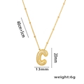 18K gold plated necklace with micro-pave zircon letter C pendant and size measurements - Gold Color Letter C with Zirconia