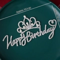 Rhinestone crown Happy Birthday cake topper with pearls, 15.4cm size variant - Crown Pearl HB