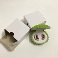 Watermelon stud earrings with green shell jewelry box and minimalist packaging box - 6*5.5*3cm / Green