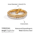 Detailed size and dimension specifications for the layered stainless steel twisted ring - Multi-layer Interlocking Style (YYR025341)