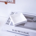 White square tiered gypsum storage tray on a decorative book for jewelry display - GB06 Inset Square Tray (8.2*8.5*2cm)
