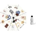 Portable five-fold umbrella featuring cute cartoon dogs and silver sun protection coating - 5-Fold 8k Dog Squad - Silver Coating