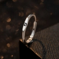 S925 sterling silver Cancer zodiac ring featuring an engraved minimalist signet - Adjustable Open / Cancer