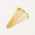 Golden ball head pins for jewelry making, 14K/18K plated metal DIY findings on white background - 18K Gold Ball Head Pin / 16mm