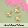 Miniature 18k gold plated airplane charms 6.3x7.5mm for DIY jewelry making - Gold Butterfly (6.3x7.5mm)