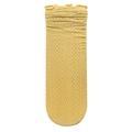 Breathable yellow hollow out lace mesh sock with elegant wavy edge trim for summer - One Size (34-40) / Turmeric