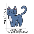 Detail of blue cat enamel pin with dimensions 3.0cm height and 2.9cm width specifications - Blue Cat