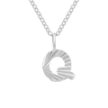 Personalized pleated silver letter Q pendant necklace in titanium steel for women - Letter Q / Steel