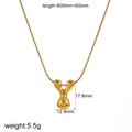 Minimalist 18k gold stainless steel necklace with letter Y pendant on white background - Letter Y