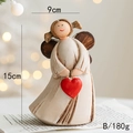Detalle de adorno de ángel de resina con corazón rojo, mide 9 cm por 15 cm de alto - Estilo B Corazón Grande