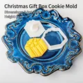 Christmas gift box cookie cutter set with 3.8x4.2cm stamp mold for festive baking - Christmas Gift Box