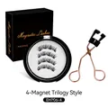 Magnetic eyelash kit with four ultra-soft natural lashes and rose gold applicator tool - EHP06-4 4 Magnets Trilogy Style With Black Applicator Set (EHP06-4)