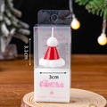 Christmas hat scented candle in festive packaging with 3cm miniature holiday design - White Base Red Hat