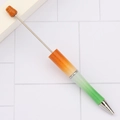 DIY beadable ballpoint pen featuring an orange to green gradient with glitter resin finish - 3-Color Gradient Orange White Green