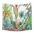Detail of bohemian tropical cactus garden tapestry featuring vibrant desert flora - 73X95CM (Cross-border Brushed) / ZJ623-48/Cactus Succulent Rock