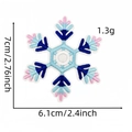 Detailed view of colorful snowflake embroidery patch with exact size and weight dimensions - Snowflake Patch 14#