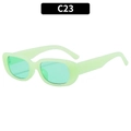 Trendy small square sunglasses with mint green frames and transparent green lenses - Jelly Green Frame Green Lens
