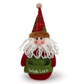 Gnomo natalizio con cappello rosso e cesto Wish List per decorazione festiva creativa - Babbo Natale