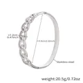 Bracciale in acciaio inossidabile argento con maglia a catena e finitura lucida - Z438-Bracciale Rigido con Fibbia a Catena Spazzolata Colore Acciaio