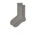 Klassische dunkelgraue gerippte Crew-Socken für Damen und Herren aus weicher Baumwolle - Hellmeliertes Grau