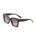 Classic black square oversized sunglasses with gradient purple lenses for men and women - Glossy Black/Grey Lens