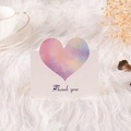 Greeting card with watercolor heart and Thank You text on soft white background - Thank You (Gradient)