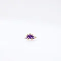Cute S925 sterling silver dinosaur stud earring with purple crystal and gold plating - 925 Silver / Stegosaurus Gold Color (RHE952G)