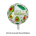 18-inch avocado-themed foil balloon with 'LET'S AVOCADO' print for festive party decor - 18 Inch Avocado Round Balloon