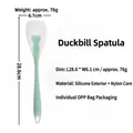 Mint green silicone salad spatula with nylon core, size 28.6x6.1cm for kitchen baking - Duckbill Spatula / Semi-transparent Green