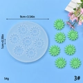 3.54in sunflower silicone mold with finished green resin flower for DIY resin crafting - Style 3 (3#)