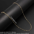 Golden 0.25cm stainless steel O-chain necklace with beads and lobster clasp length 45+5cm - Twist Bead Chain 2.5mm Width