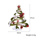 Green and white enamel Christmas tree brooch with red rhinestones and gold plating - Green White Snow Enamel Style (Christmas Tree 3)