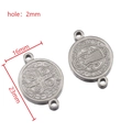 Silberner St. Benedikt Medaillen-Anhänger aus 16mm Edelstahl für DIY-Schmuck - 5 Stk./Packung / 16mm-Silber