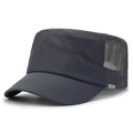 Dark grey breathable mesh cadet cap for men with a metallic side accent detail - Dark Gray