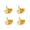 Set de cuatro colgantes de hoja de ginkgo en acero inoxidable dorado pulido brillante - 0.85g / Dorado